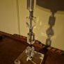 Stunning stacked crystal table lamp with floral shade Image 5