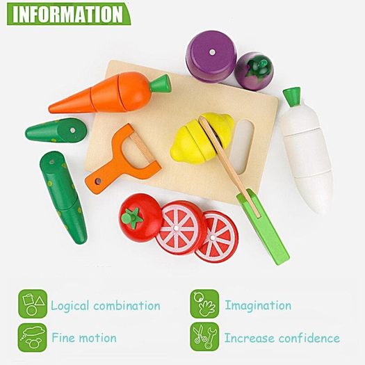 Kids Wooden Kitchen Play Food Toy Set