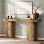 160 cm Long Console Table, Farmhouse Entrance Table Behind Couch, Wooden Foyer Table Image 6
