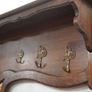 Antique French Oak Wall Coat Rack with Mirror Image 3