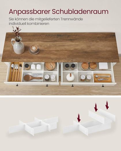 Kitchen Cabinet Sideboard with Drawers, Storage Cabinet with Doors, Adjustable Shelf