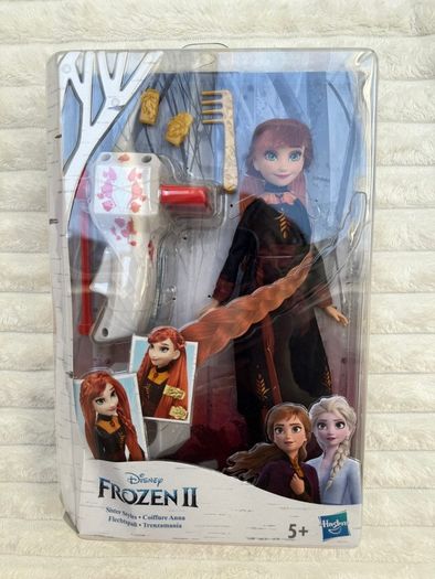 Disney Frozen 2 Sister Styles Anna Fashion Doll Braiding Tool and Hair Clip Damaged Box Please see photos