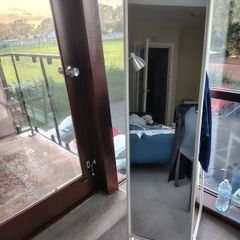 Full length floor mirror with white frame