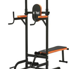 _Roman Power Tower Chair With Bench, Home Weight Lifting Bar, Weight Station, Dip Station, Pull Up Bar, Pull Up Station