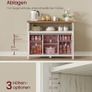 Sideboard Kitchen Cabinet Storage Cabinet with 2 Sliding Doors Adjustable Shelves Image 3