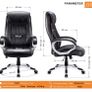 Executive Office Chair, Faux Leather Large Seat Computer Desk Chair, Ergonomic Design Adjustable Seat Height, Synchro Tilt Mechanism Image 3