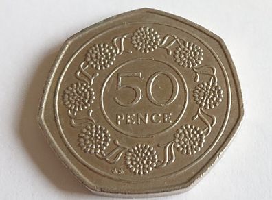 1988 Gibraltar 50 pence Coin - AA