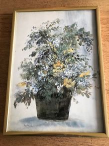 Metal framed print of Pot of Flowers