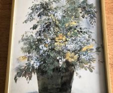 Metal framed print of Pot of Flowers