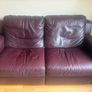 Leather Burgundy Couch Image 2