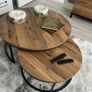 Matching Oak Effect TV Unit + Nest Coffee Tables Image 2