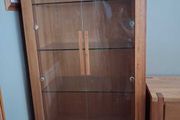 Oak Cabinet with Glass Doors