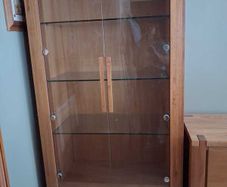 Oak Cabinet with Glass Doors
