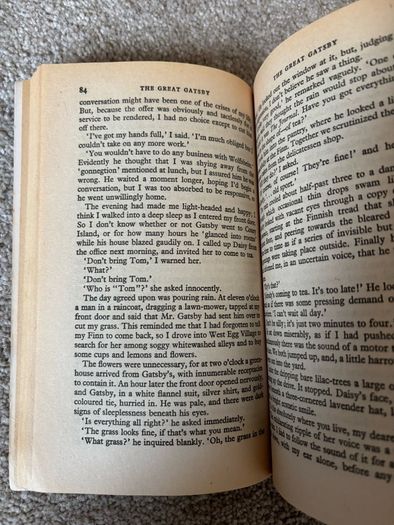 Vintage The Great Gatsby by F. Scott Fitzgerald book