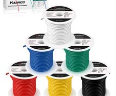 18 Gauge Wire 600FT, 18 AWG Auto Wire 100ft Each Spool, 6 Colors Copper Clad Aluminium Low Voltage Electrical 18 Gauge, Hookup Kit for Breadboard/Automotive/DIY/Battery