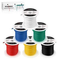 18 Gauge Wire 600FT, 18 AWG Auto Wire 100ft Each Spool, 6 Colors Copper Clad Aluminium Low Voltage Electrical 18 Gauge, Hookup Kit for Breadboard/Automotive/DIY/Battery