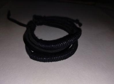 Handmade Black Bracelet Natural Leather from Nepal