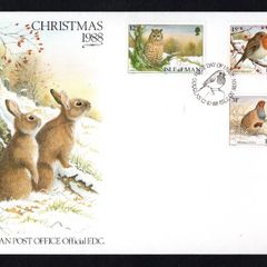 1988 Isle of Man Christmas Manx Birds Commemorative Stamps First Day Cover (FDC)