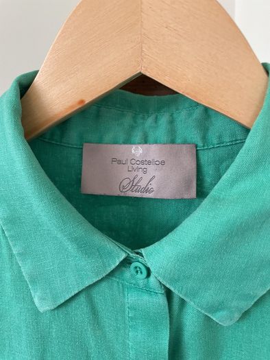 Green linen blouse Size 12 EU 40