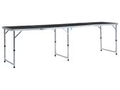 Foldable Camping Table Grey Aluminium 240x60 cm