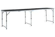 Foldable Camping Table Grey Aluminium 240x60 cm