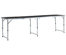 Foldable Camping Table Grey Aluminium 240x60 cm