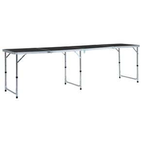 Foldable Camping Table Grey Aluminium 240x60 cm