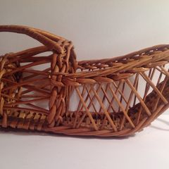 Retro Wicker Wine Serving Basket