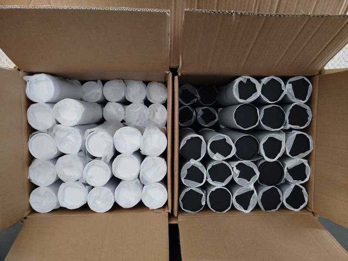 Cardboard Tubes in Matt Black and Matt White