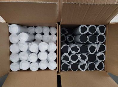 Cardboard Tubes in Matt Black and Matt White