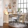 L-shaped computer table, desk, corner desk with 2 shelves, 60 x 30 cm keyboard shelf, for the office and study, 140 x 120 x 75 cm, oak-colored Image 2