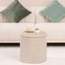 Foot Rest Stool Seat, Folding Footstool for Living Room, Sherpa Ottoman for Bedroom, Beige, 43x43x45 cm Image 4