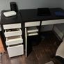 Black and white desk with integrated drawer unit Image 5