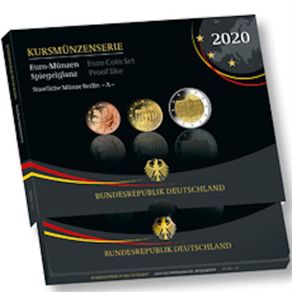 Germany Euro Coin Set 2020. 5.88 Euro 9 coins ( Brandenburg) Mint J- Hamburg. PROOF LIKE QUALITY SET!