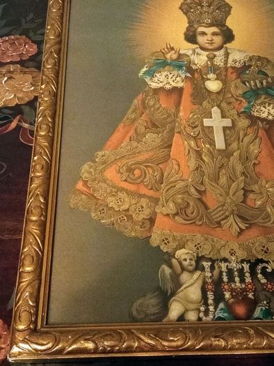 Vintage Framed Religious Art Print 'Infant Jesus Of Prague '