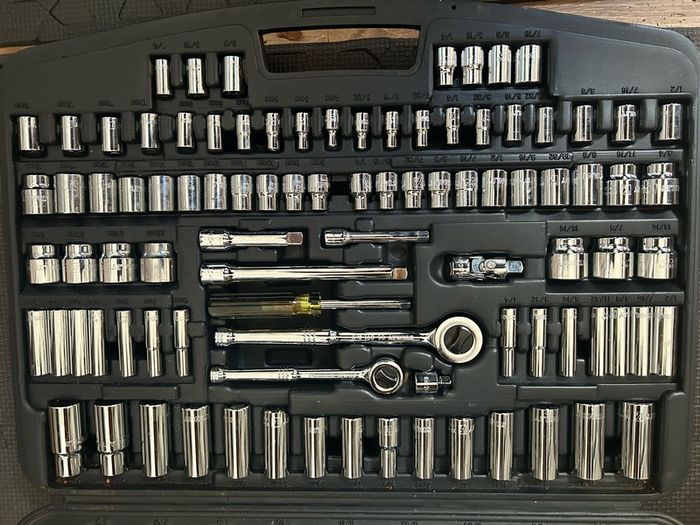 Stanley socket and wrench tool set