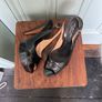 Sergio Rossi size 40 wedge sling back heels with open toe Image 5