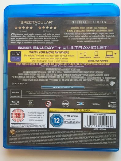 Pacific Rim (Guillermo del Toro Film ) [2013] Charlie Hunnam, Idris Elba, Rinko Kikuchi, Charlie Day, Robert Kazinsky, Max Martini & Ron Perlman [2xBlu-ray Movie]