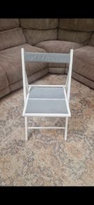 White & Grey Folding Chair