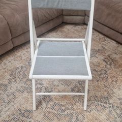 White & Grey Folding Chair