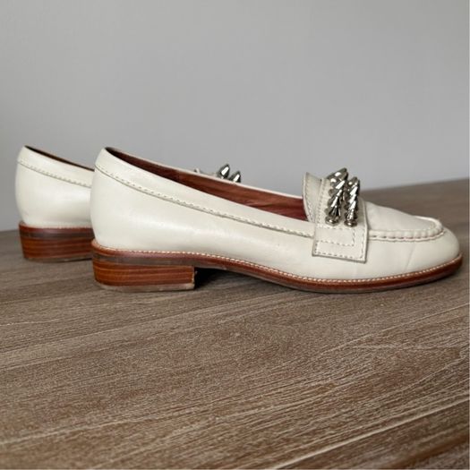 Jeffrey Campbell off-white leather loafers