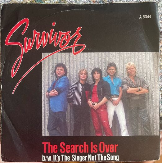 Survivor the search is over picture sleeve vinyl record single in vg + condition