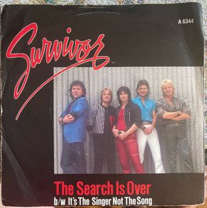 Survivor the search is over picture sleeve vinyl record single in vg + condition