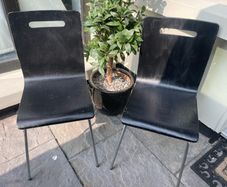 2 x Matching Black Kitchen Dining Chairs - Can Deliver