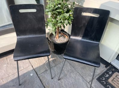 2 x Matching Black Kitchen Dining Chairs - Can Deliver