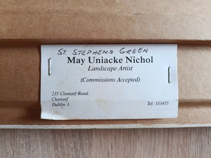 May Uniacke Nichol St Stephens Green Dublin Original Painting
