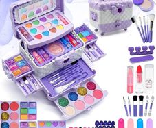 Kids Makeup Sets Girls Toys - unicorn gifts for girls Washable Make Up Starter Kit, Childrens Princess Pretend Play Games kids Toys Presents, Little Girl Birthday Gifts Set For Age 4-12 Year Old