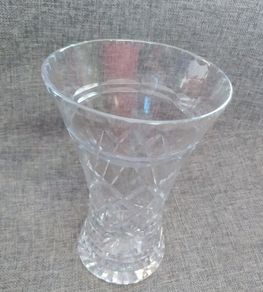 Large Tudor Crystal Vase,etched on base