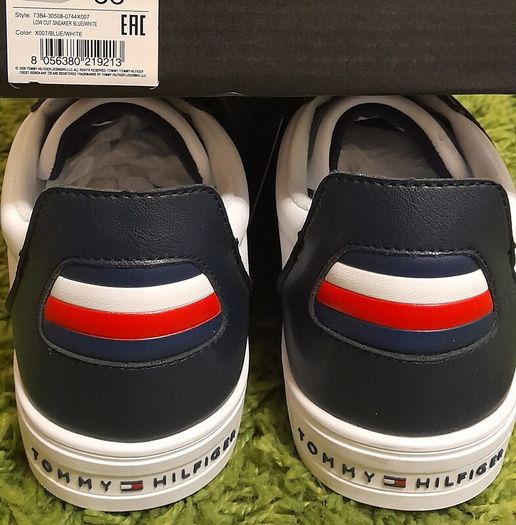 Tommy Hilfiger Unisex Leather Footwear low cut sneaker UK-6/EUR-39 Style:T3B4-30508-0744X007 Blue/White-2024