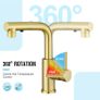 3 Function Sprayer Pull Out Kitchen Mixer Tap - 360 Swivel Single Handle Sink Tap for Bathroom or Kitchen - Gold Image 6